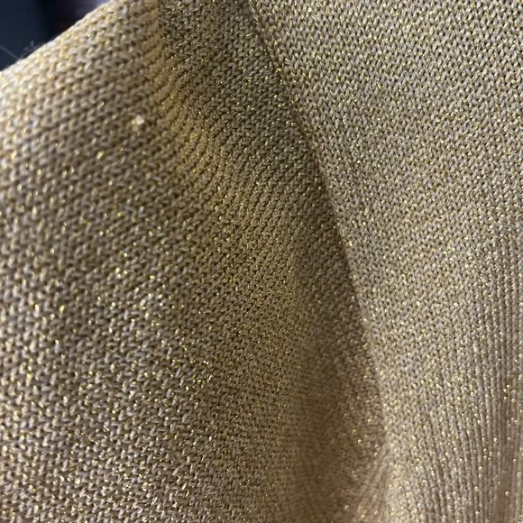 Vintage 1980’s Petite JH Collectibles Sparkling Gold Knit Short Sleeve Top PS - Picture 6 of 12